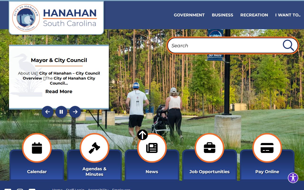Official City of Hanahan City Hall page for the municipal records hub