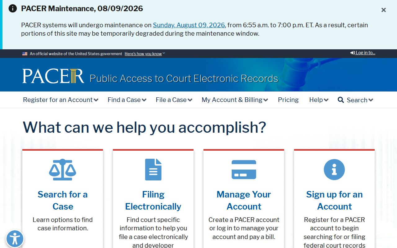 Berkeley County federal criminal record access through PACER